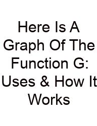 Here Is A Graph Of The Function G: Uses & How It Works