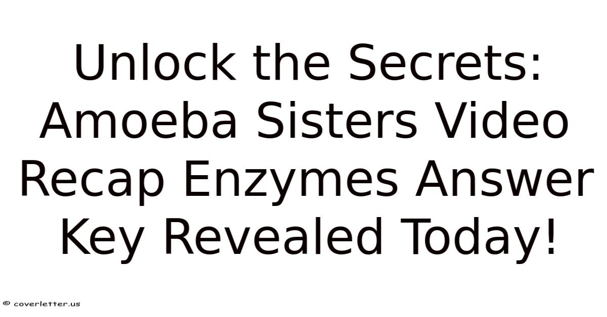 Unlock The Secrets: Amoeba Sisters Video Recap Enzymes Answer Key ...