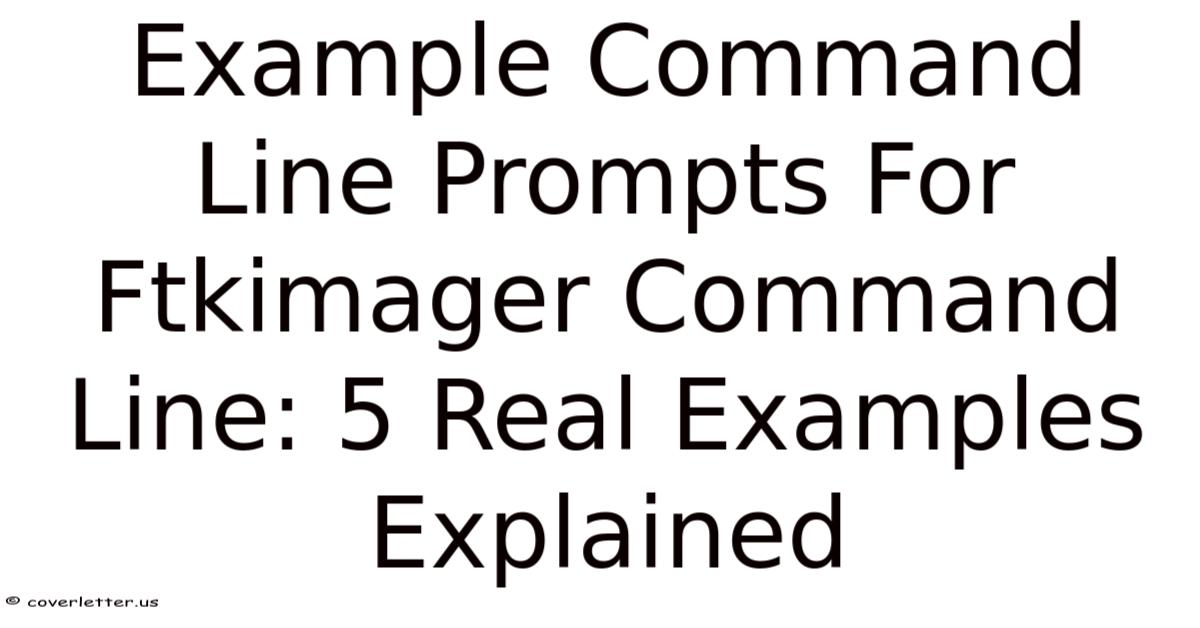 Example Command Line Prompts For Ftkimager Command Line: 5 Real ...