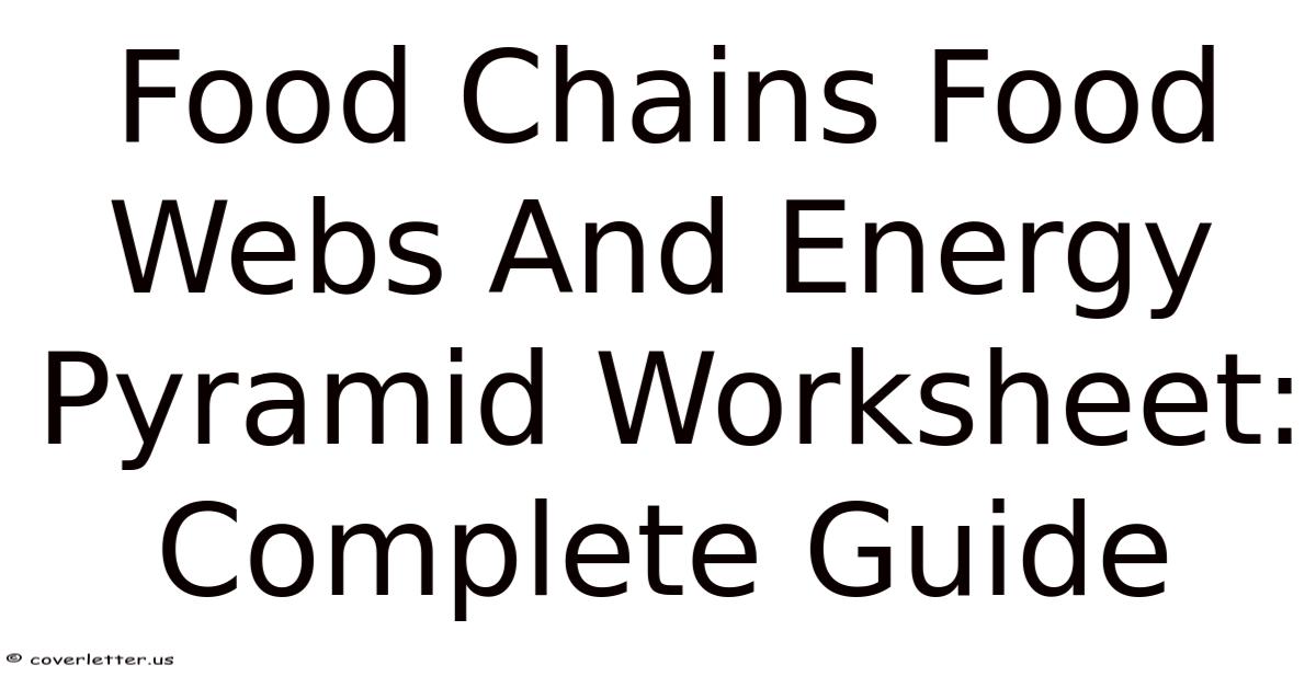 Pyramid Chain Food Chains Food Webs And Energy Pyramid Worksheet: Complete Guide