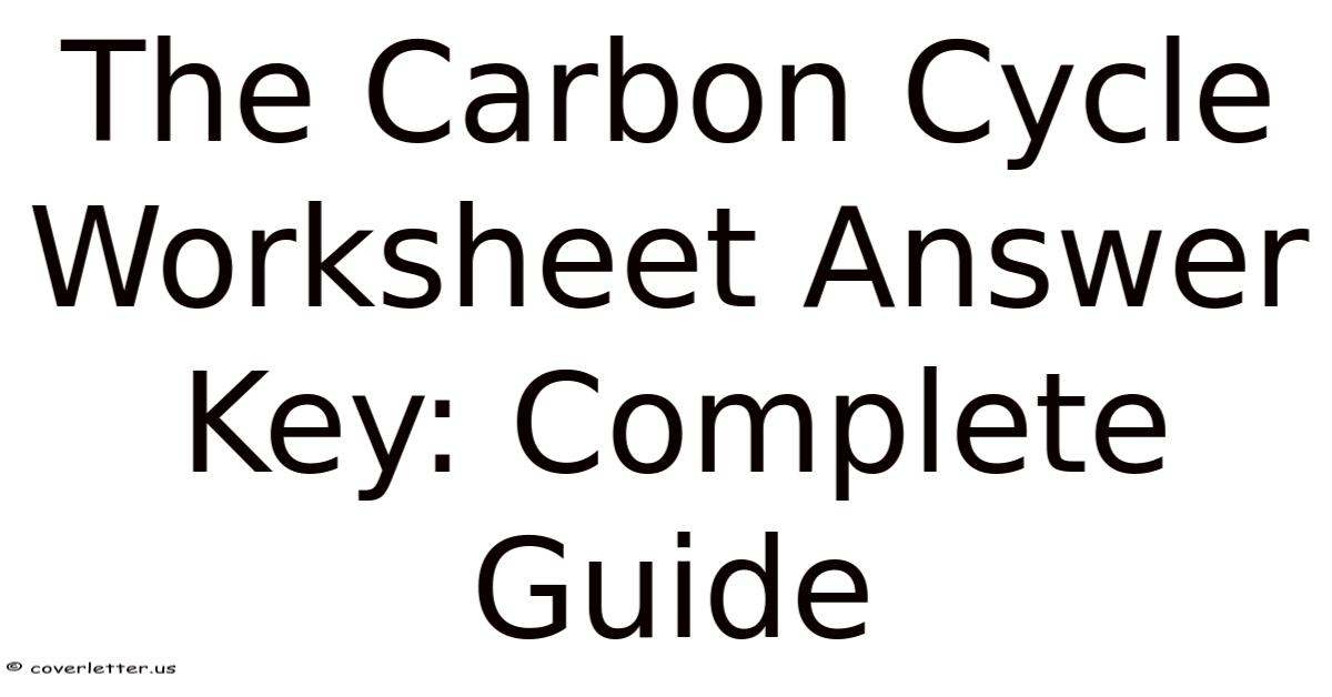 The Carbon Cycle Worksheet Answer Key: Complete Guide